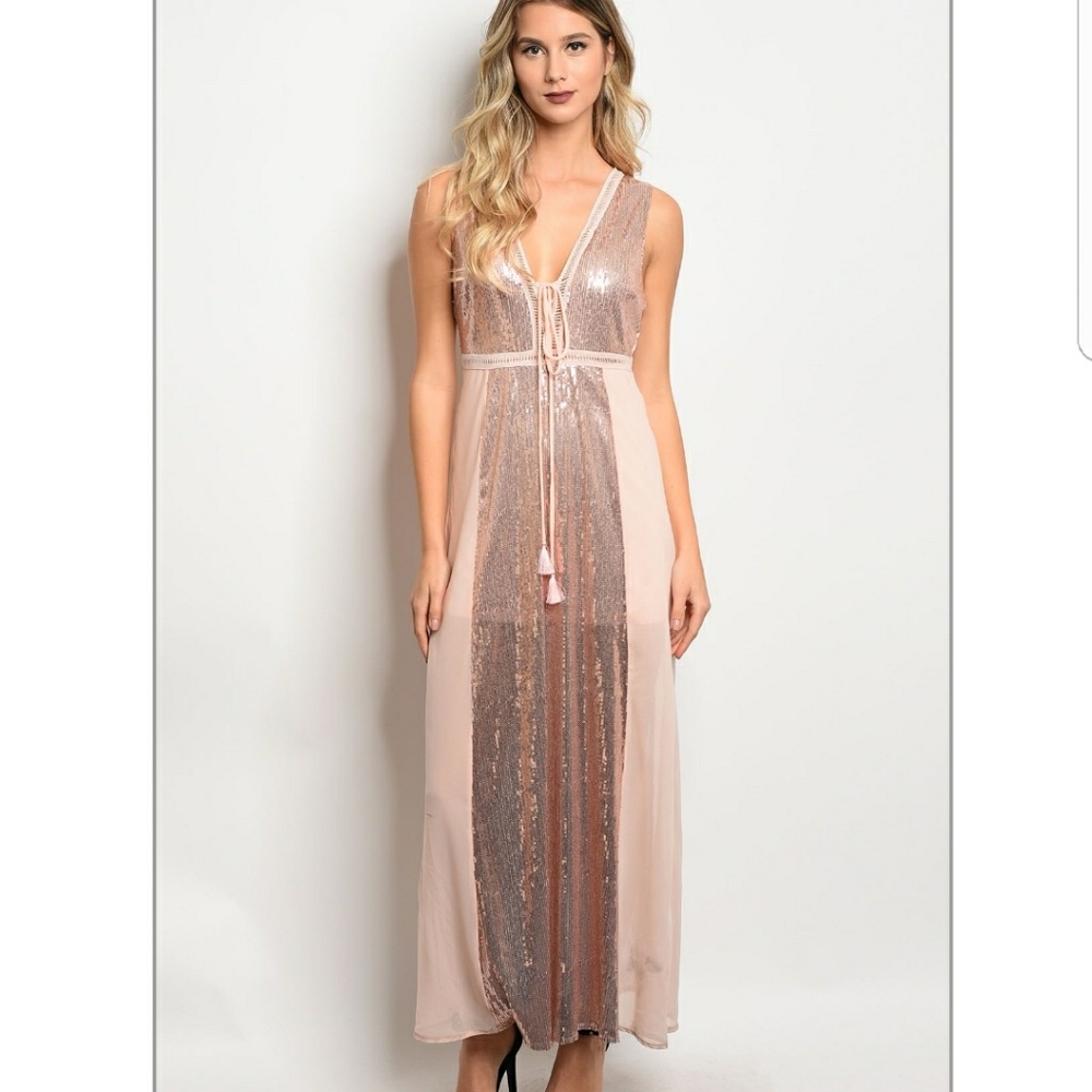 💦ROSE WITH SEQUIN DRESS - Picture 2 of 4